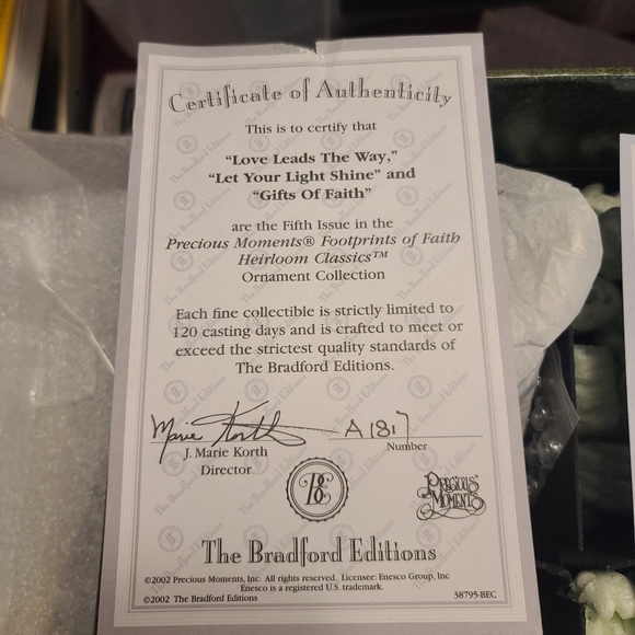 15 Bradford Editions Precious Moments Footprints of Faith Heriloom ornaments - Picture 9 of 9